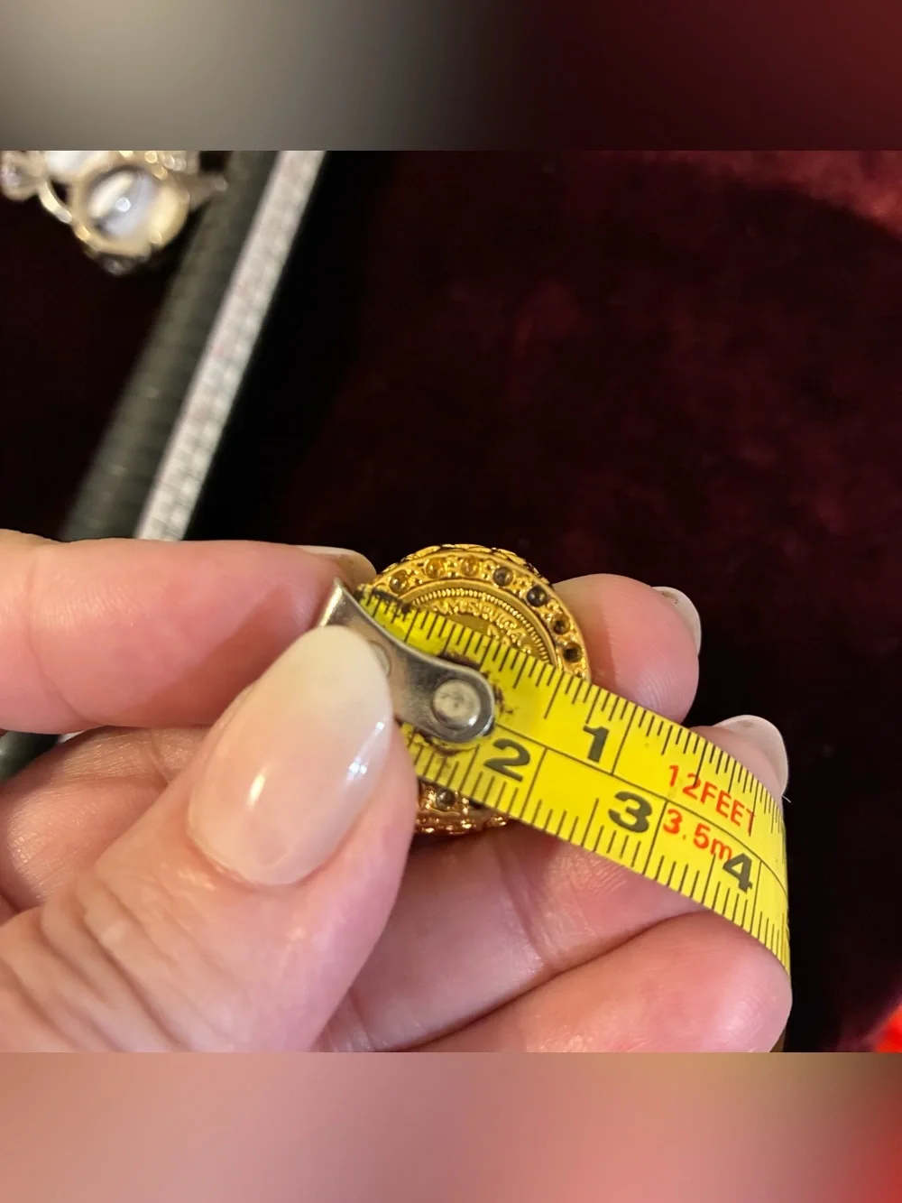 Gold-Tone Eagle Coin Statement Ring - Mens Accessories Size 12.5